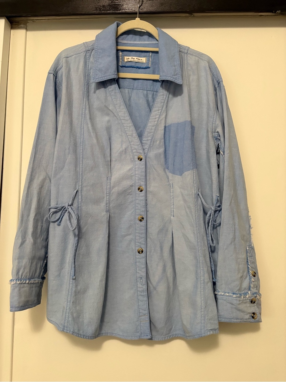 Free People Denim Tie Button Up Shirt Small